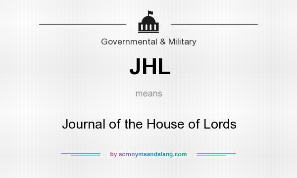 What does JHL mean? It stands for Journal of the House of Lords