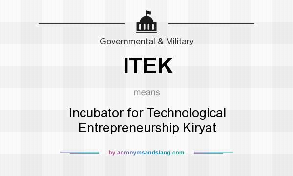 What does ITEK mean? It stands for Incubator for Technological Entrepreneurship Kiryat