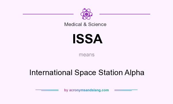 What does ISSA mean? It stands for International Space Station Alpha
