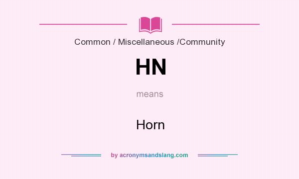 What does HN mean? It stands for Horn