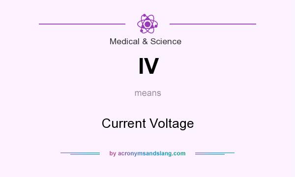 What does IV mean? It stands for Current Voltage