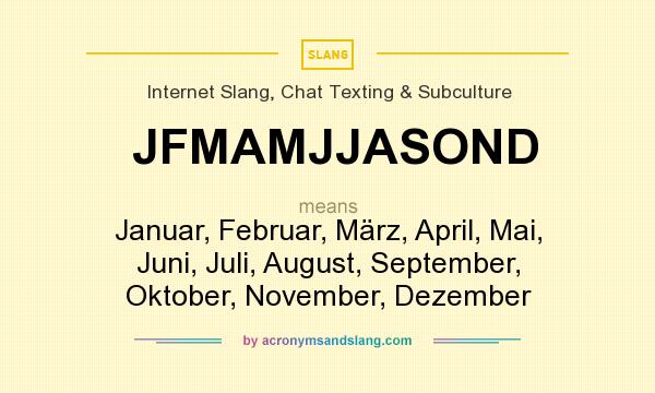 What does JFMAMJJASOND mean? It stands for Januar, Februar, März, April, Mai, Juni, Juli, August, September, Oktober, November, Dezember
