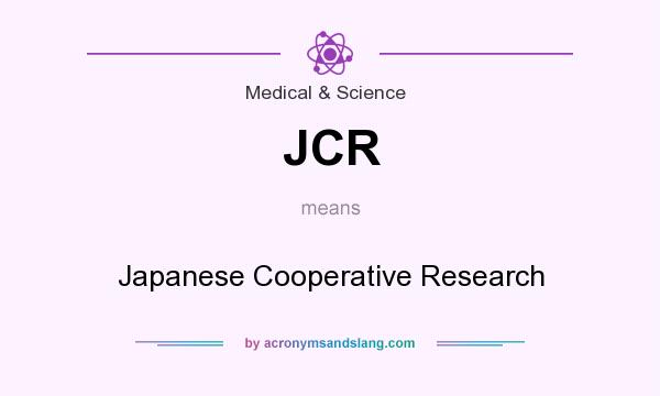What does JCR mean? It stands for Japanese Cooperative Research