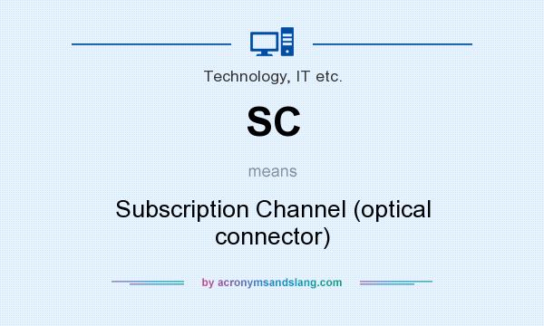 What does SC mean? It stands for Subscription Channel (optical connector)
