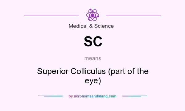 What does SC mean? It stands for Superior Colliculus (part of the eye)