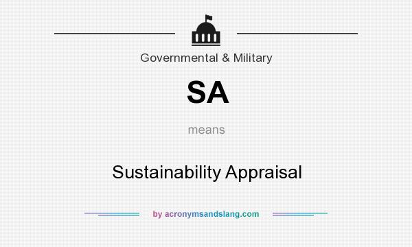 What does SA mean? It stands for Sustainability Appraisal
