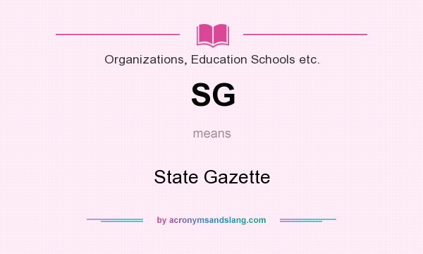 What does SG mean? It stands for State Gazette