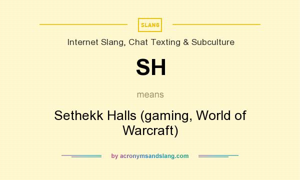 What does SH mean? It stands for Sethekk Halls (gaming, World of Warcraft)