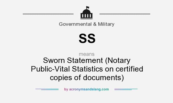 SS Sworn Statement Notary Public Vital Statistics On Certified 