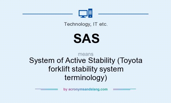 What does SAS mean? It stands for System of Active Stability (Toyota forklift stability system terminology)