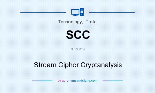 What does SCC mean? It stands for Stream Cipher Cryptanalysis