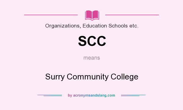 What does SCC mean? It stands for Surry Community College