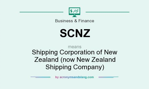 What does SCNZ mean? It stands for Shipping Corporation of New Zealand (now New Zealand Shipping Company)