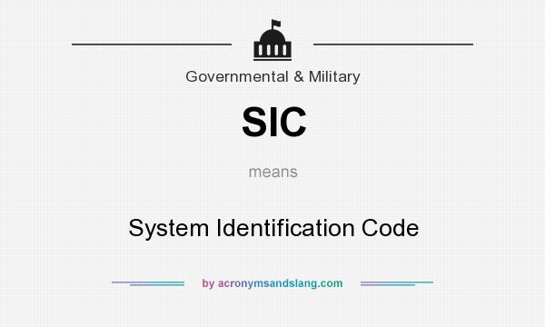 What does SIC mean? It stands for System Identification Code