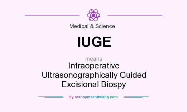 What does IUGE mean? It stands for Intraoperative Ultrasonographically Guided Excisional Biospy