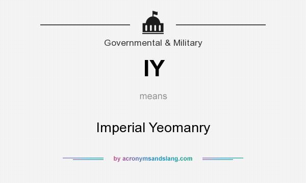 What does IY mean? It stands for Imperial Yeomanry