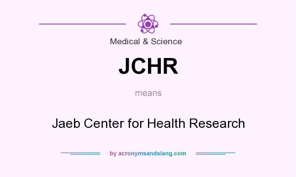 What does JCHR mean? It stands for Jaeb Center for Health Research