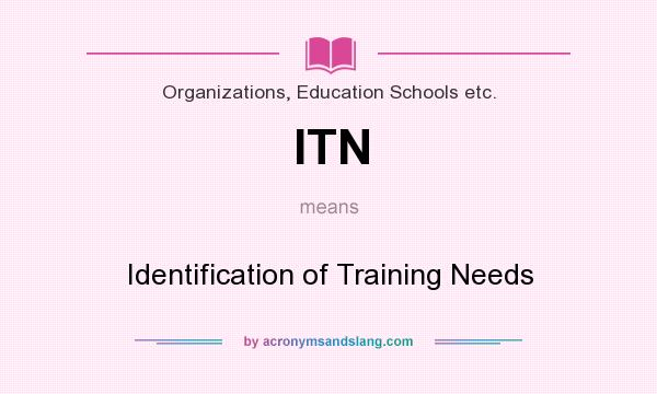 What does ITN mean? It stands for Identification of Training Needs