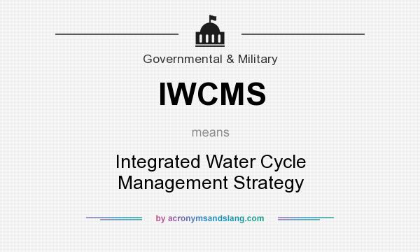 What does IWCMS mean? It stands for Integrated Water Cycle Management Strategy