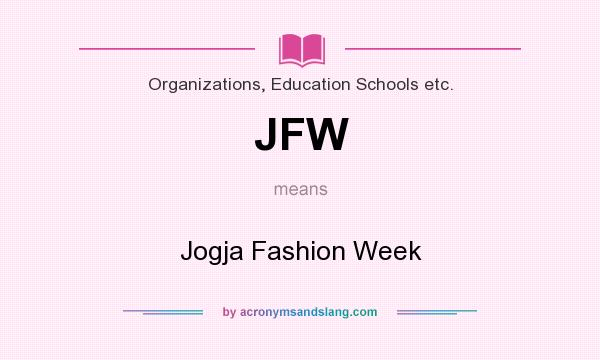 What does JFW mean? It stands for Jogja Fashion Week