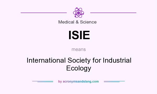 What does ISIE mean? It stands for International Society for Industrial Ecology