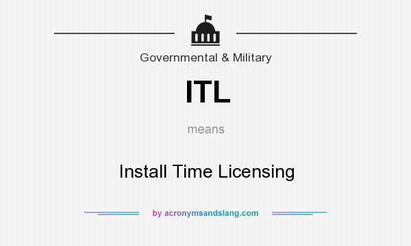 What does ITL mean? It stands for Install Time Licensing