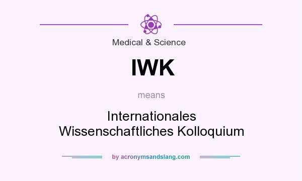 What does IWK mean? It stands for Internationales Wissenschaftliches Kolloquium