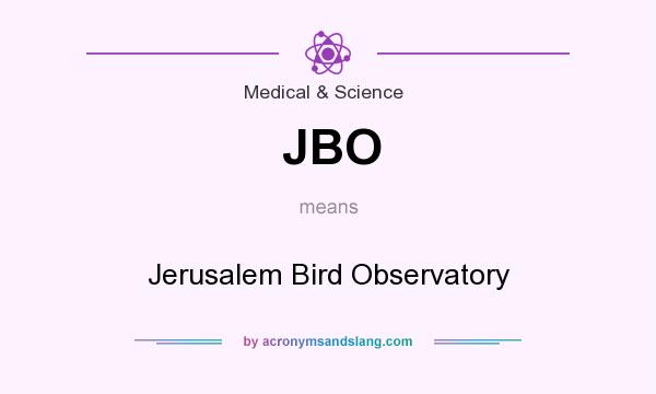 What does JBO mean? It stands for Jerusalem Bird Observatory