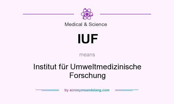 What does IUF mean? It stands for Institut für Umweltmedizinische Forschung