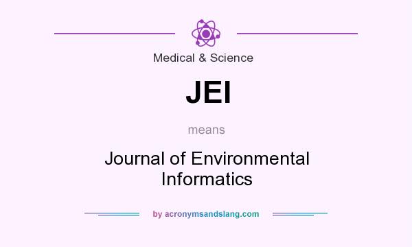 What does JEI mean? It stands for Journal of Environmental Informatics