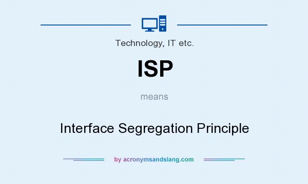 What does ISP mean? It stands for Interface Segregation Principle