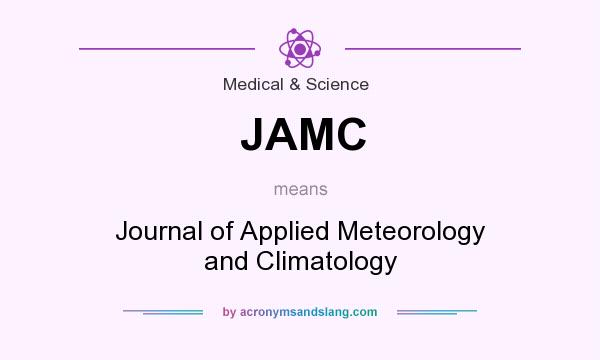 What does JAMC mean? It stands for Journal of Applied Meteorology and Climatology