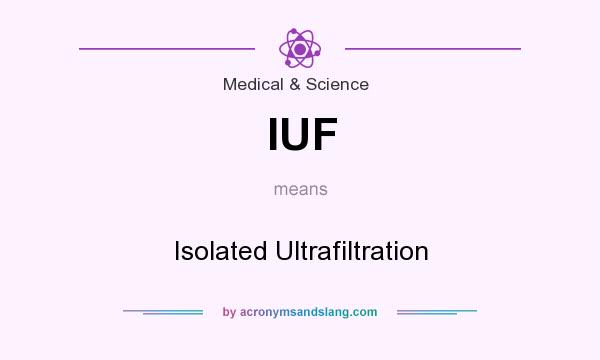 What does IUF mean? It stands for Isolated Ultrafiltration