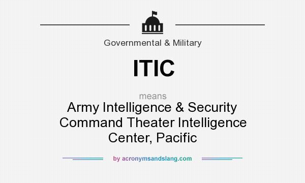 What does ITIC mean? It stands for Army Intelligence & Security Command Theater Intelligence Center, Pacific