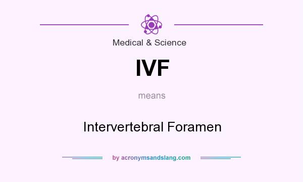 What does IVF mean? It stands for Intervertebral Foramen