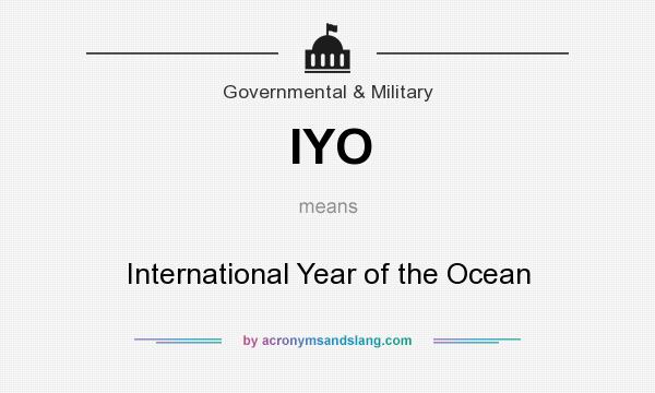 What does IYO mean? It stands for International Year of the Ocean