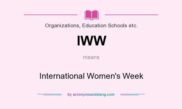 What does IWW mean? It stands for International Women`s Week
