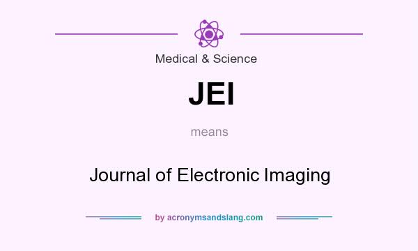 What does JEI mean? It stands for Journal of Electronic Imaging