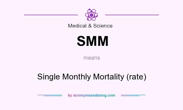 What does SMM mean? It stands for Single Monthly Mortality (rate)