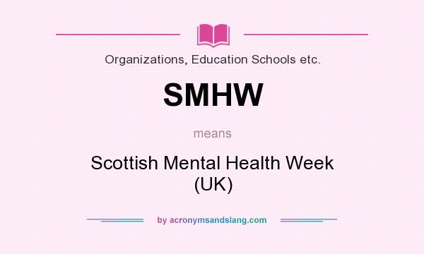 What does SMHW mean? It stands for Scottish Mental Health Week (UK)