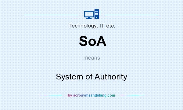 What does SoA mean? It stands for System of Authority