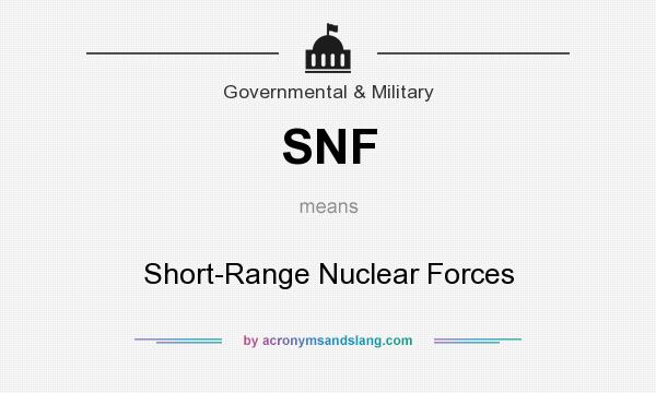 What does SNF mean? It stands for Short-Range Nuclear Forces