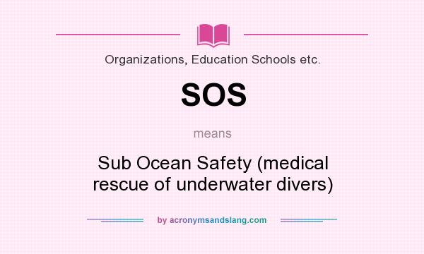 What does SOS mean? It stands for Sub Ocean Safety (medical rescue of underwater divers)