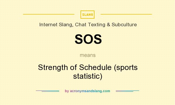 What does SOS mean? It stands for Strength of Schedule (sports statistic)