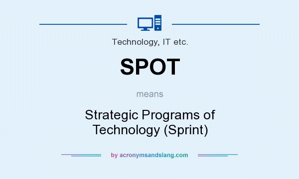 What does SPOT mean? It stands for Strategic Programs of Technology (Sprint)