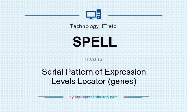 What does SPELL mean? It stands for Serial Pattern of Expression Levels Locator (genes)