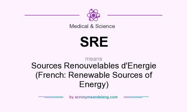 What does SRE mean? It stands for Sources Renouvelables d`Energie (French: Renewable Sources of Energy)