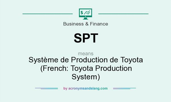 What does SPT mean? It stands for Système de Production de Toyota (French: Toyota Production System)