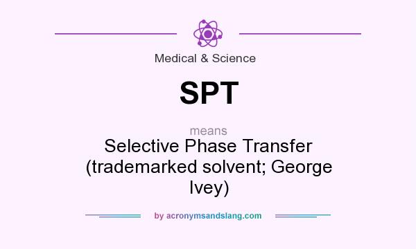 What does SPT mean? It stands for Selective Phase Transfer (trademarked solvent; George Ivey)