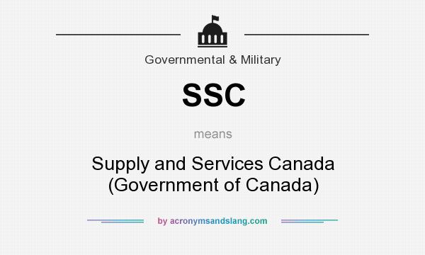 What does SSC mean? It stands for Supply and Services Canada (Government of Canada)